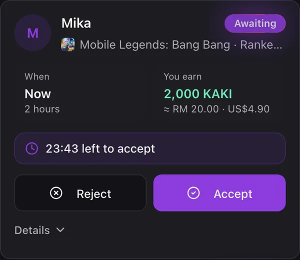 Tap Accept within 30 minutes